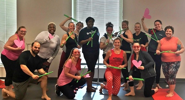 Kym Montgomery, DNP with her fitness class